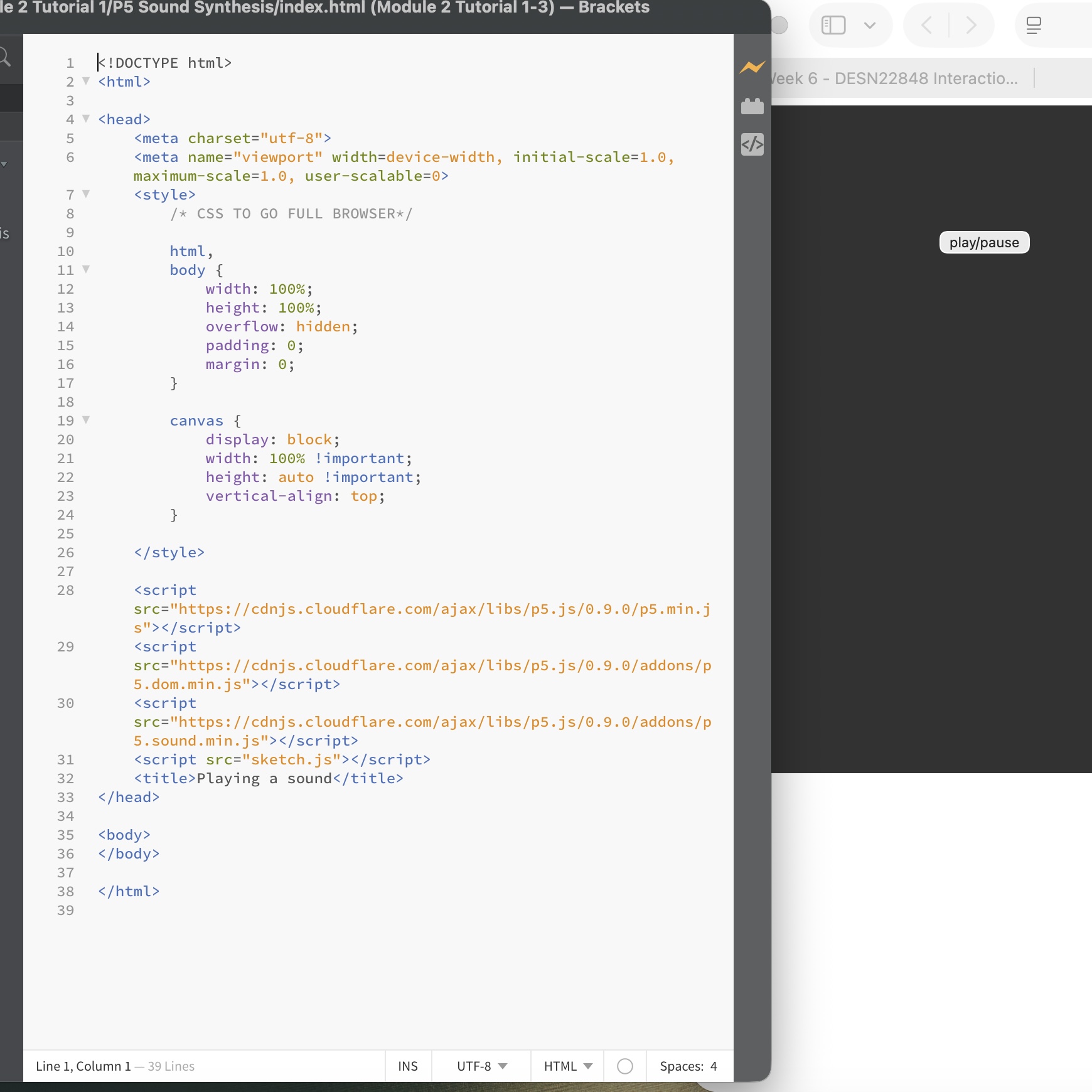 The tutorial shows a basic switch of turning on/off the audio.