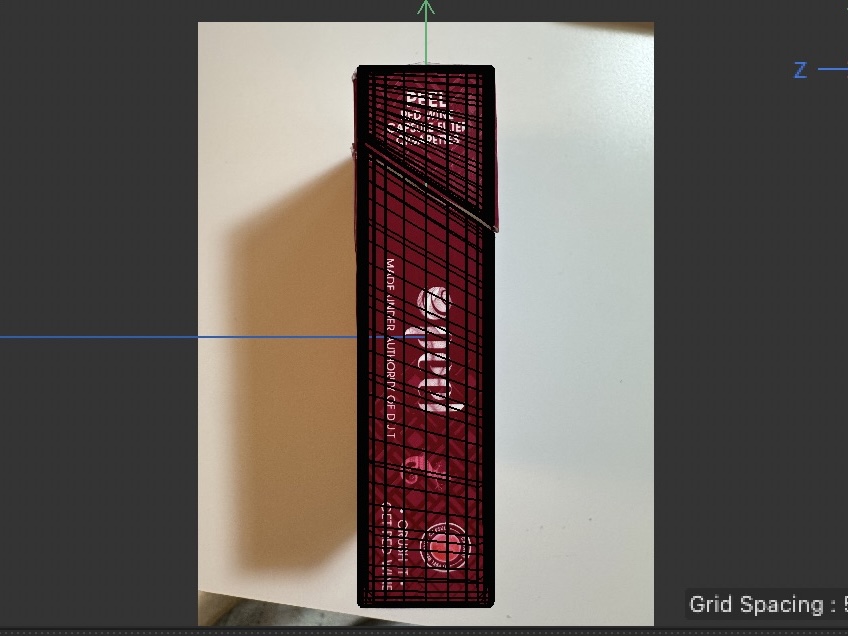 This is the side view of the cigarette box.