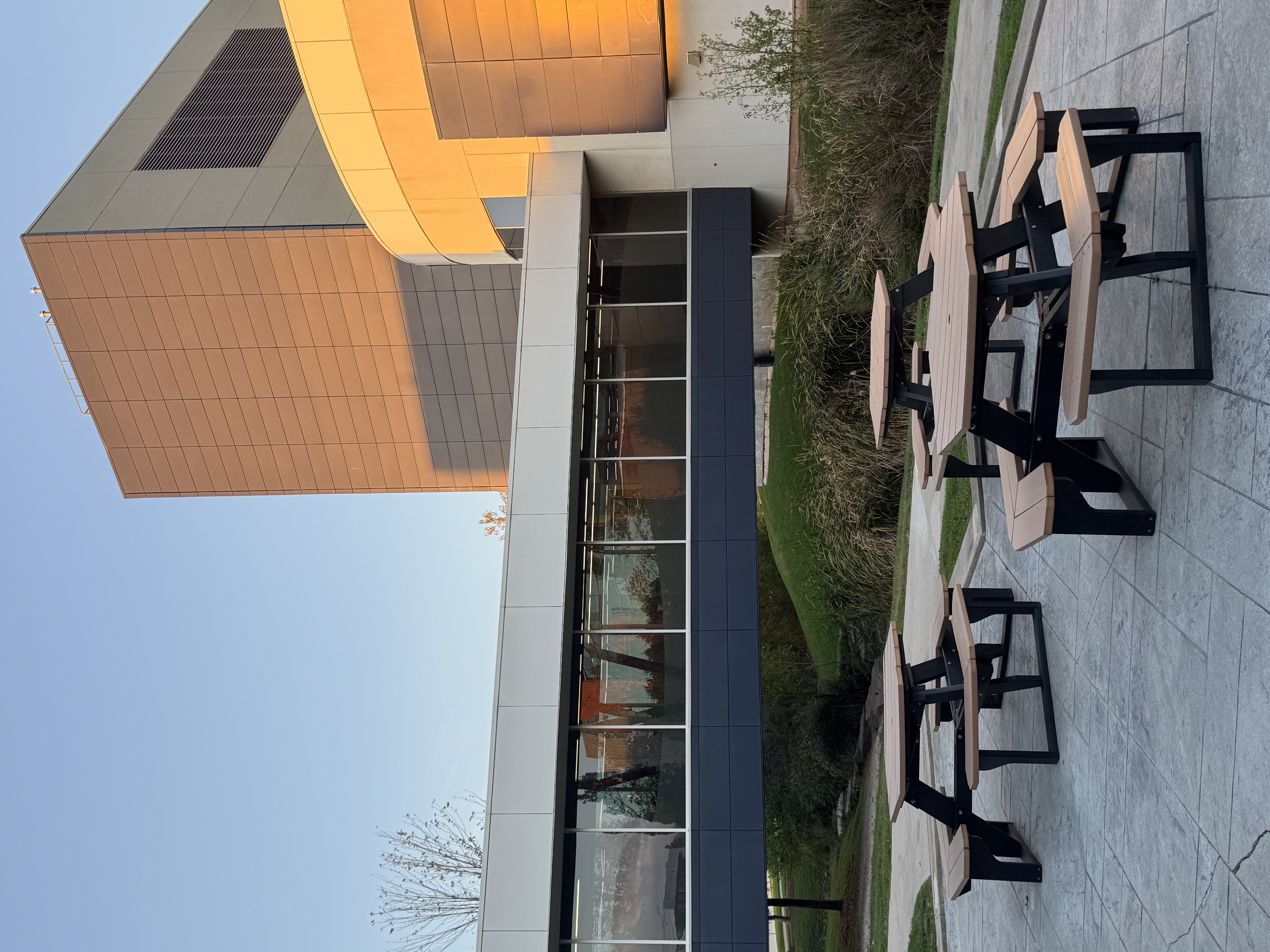 Tables outside of the SSU building