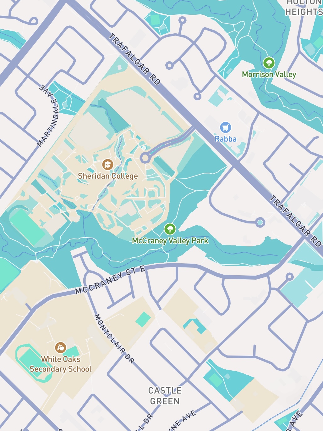 Experiment 4 in Mapbox: Sheridan College Trafalgar