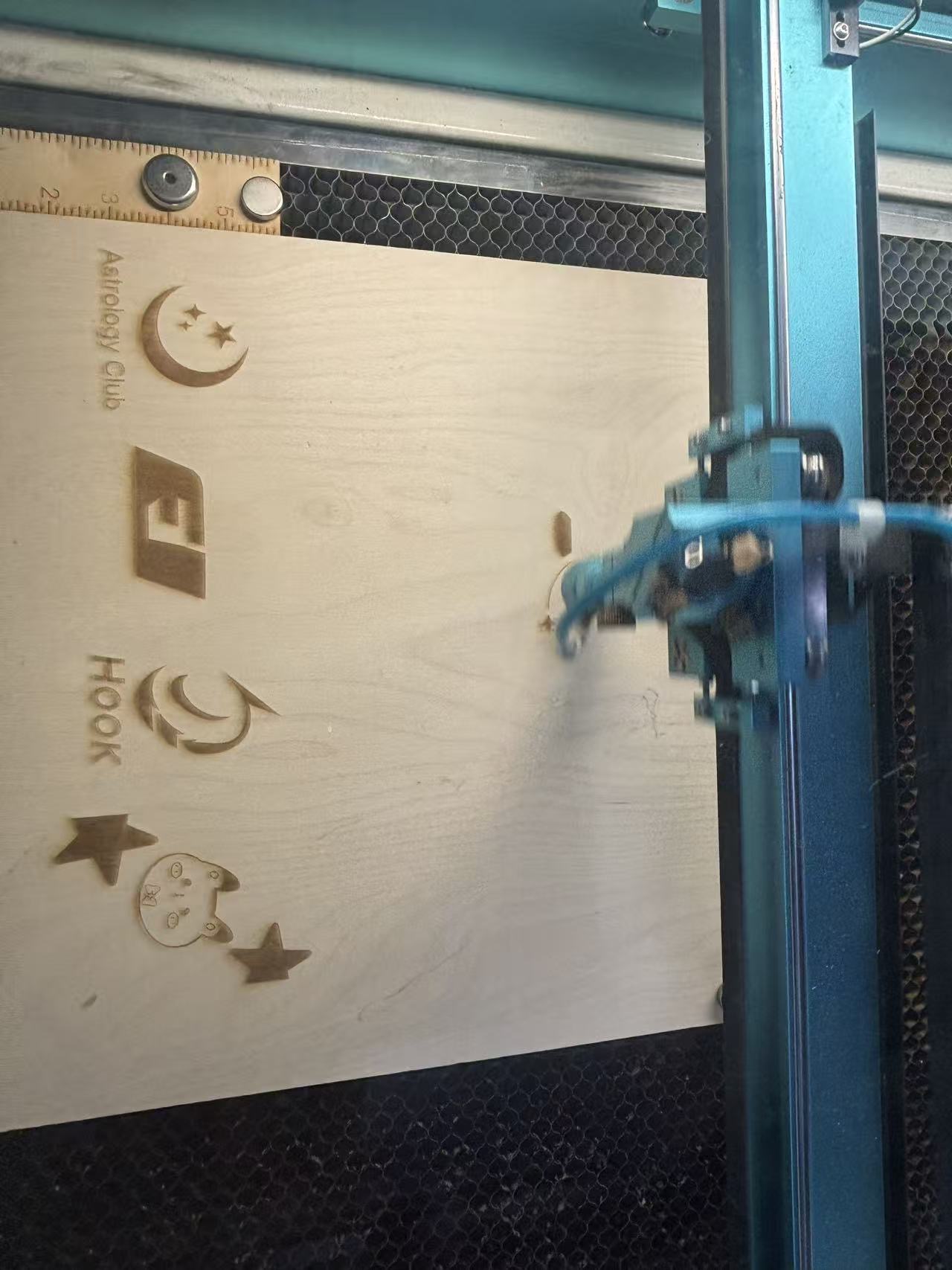The process work during our group laser cutting