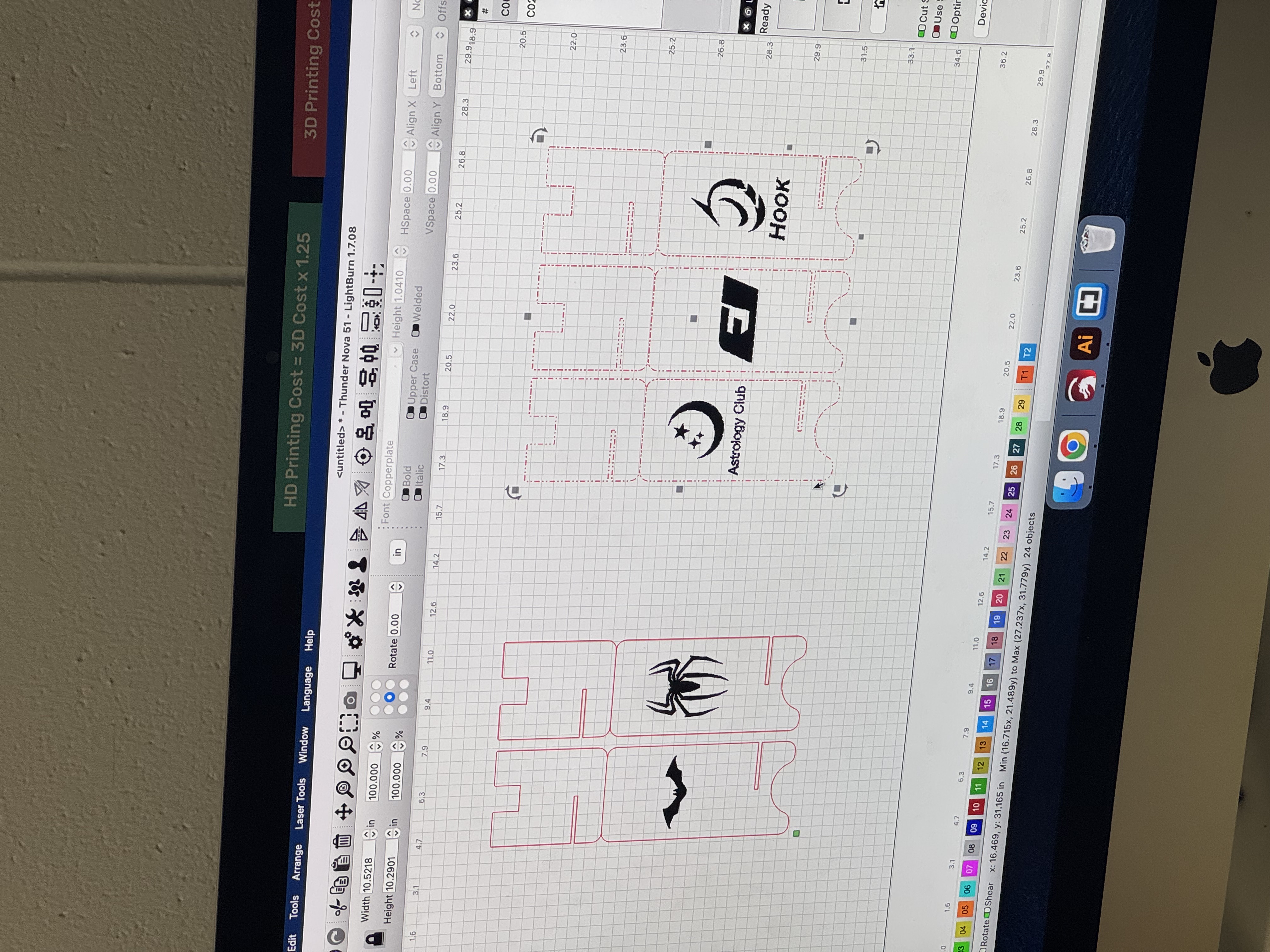 Inputing our design file into the computer in the lab